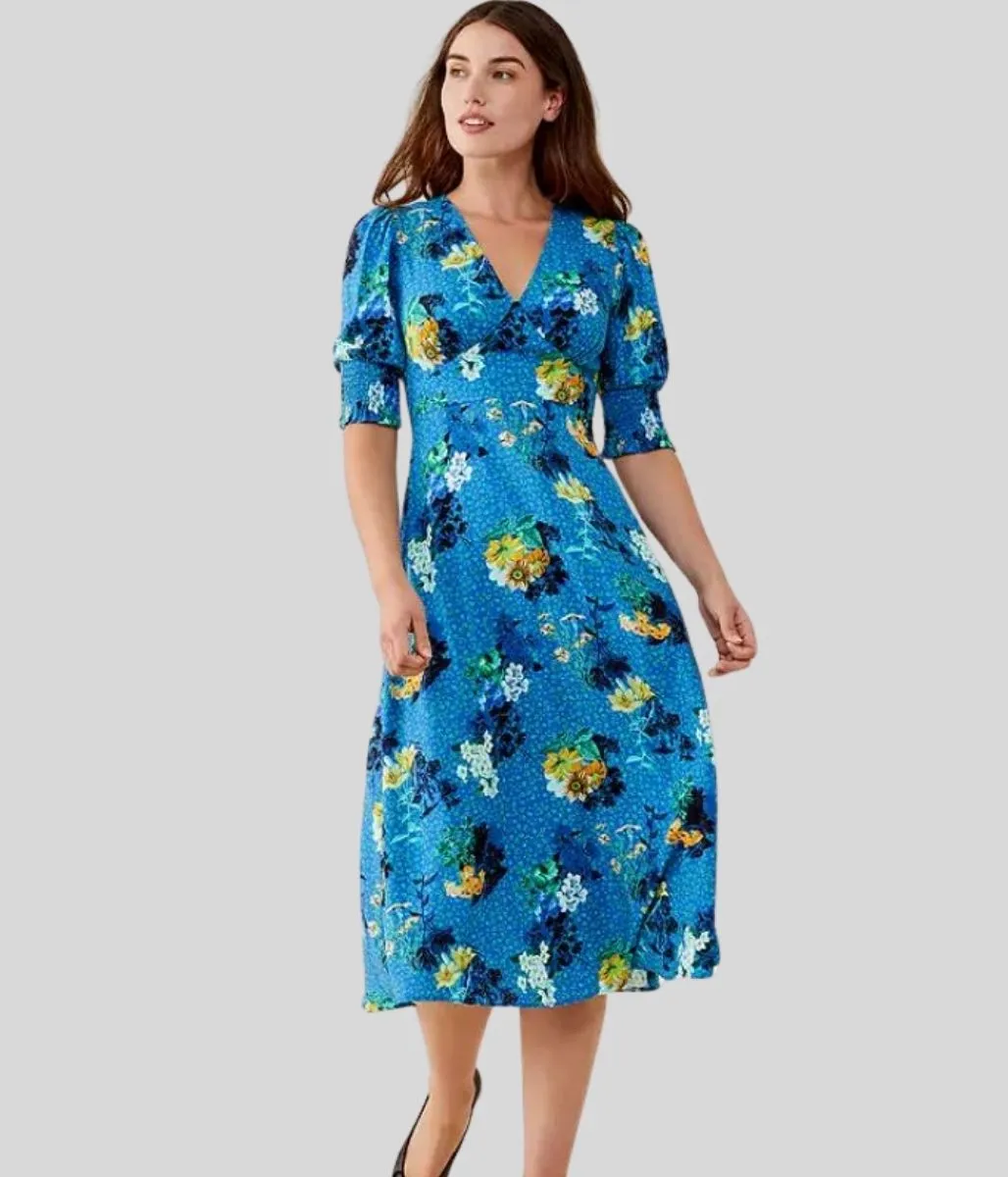 Deena Floral Midi Dress 8 10