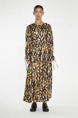 Digital Tie-Dye Oversized Tie-Front Maxi-Dress