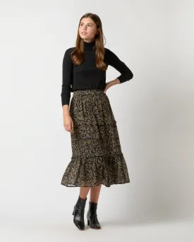 Diya Skirt in Black/Ochre