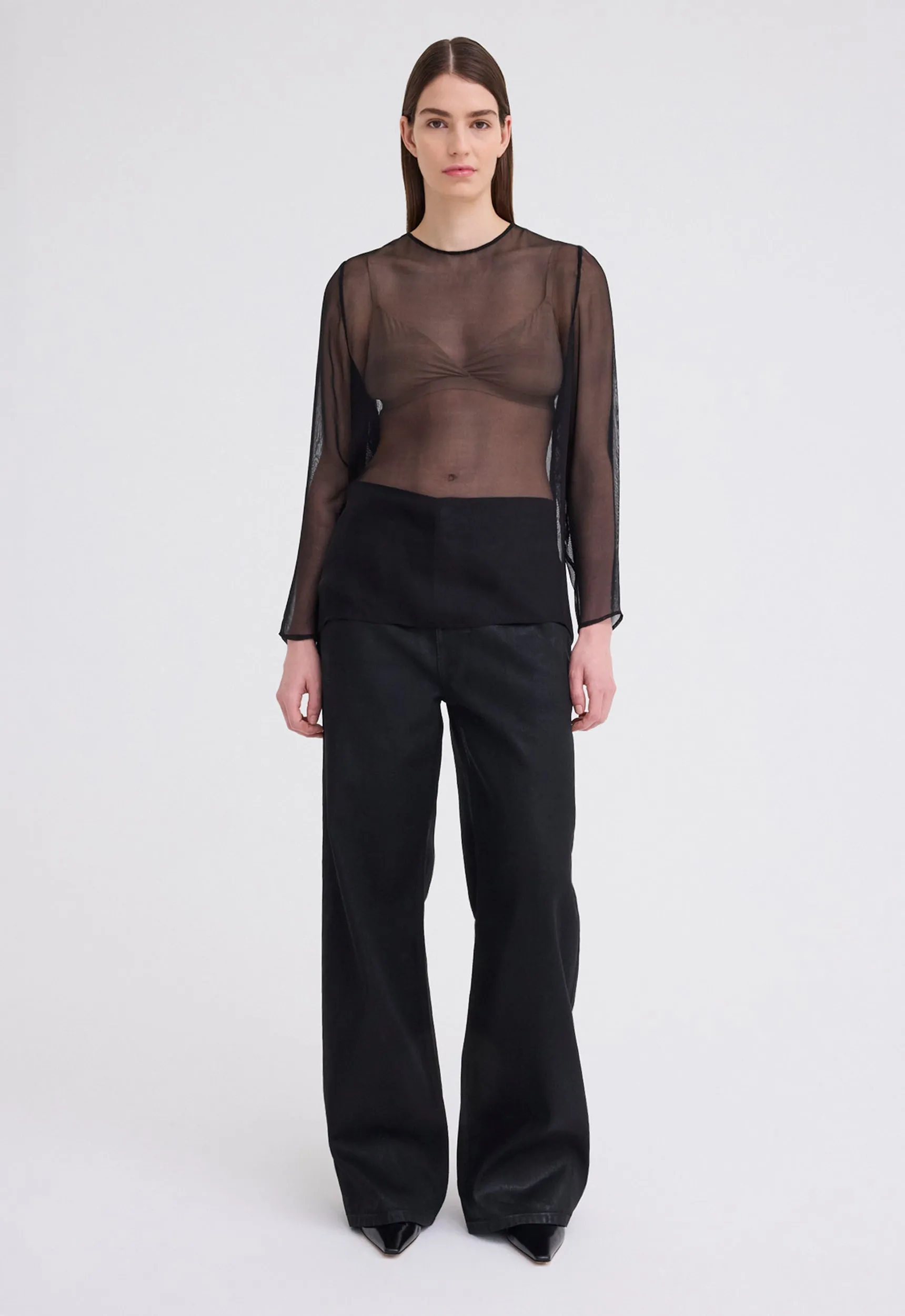 Eidel Silk Mesh Top - Black