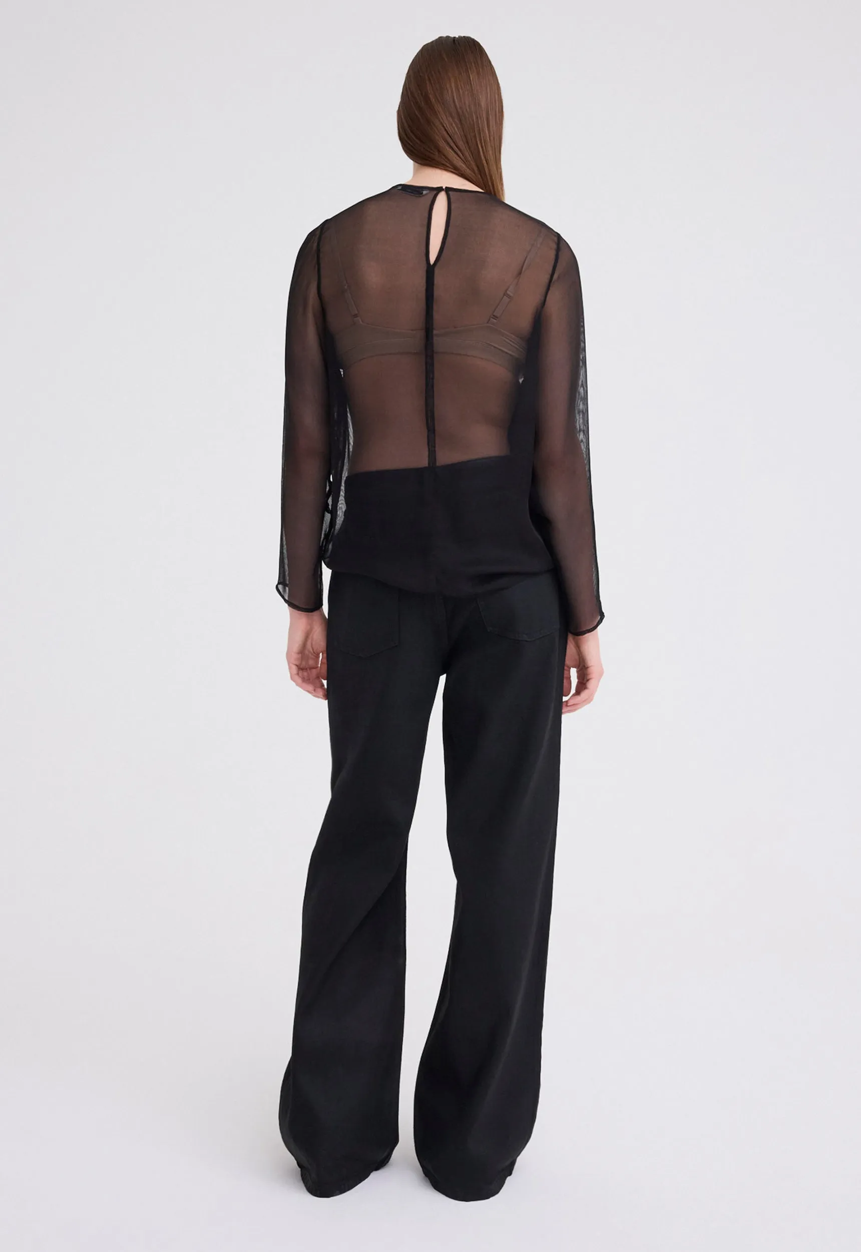 Eidel Silk Mesh Top - Black