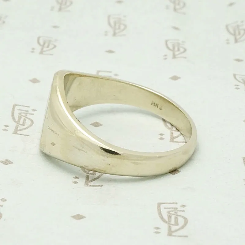 Elegant Recycled White Gold Signet Ring