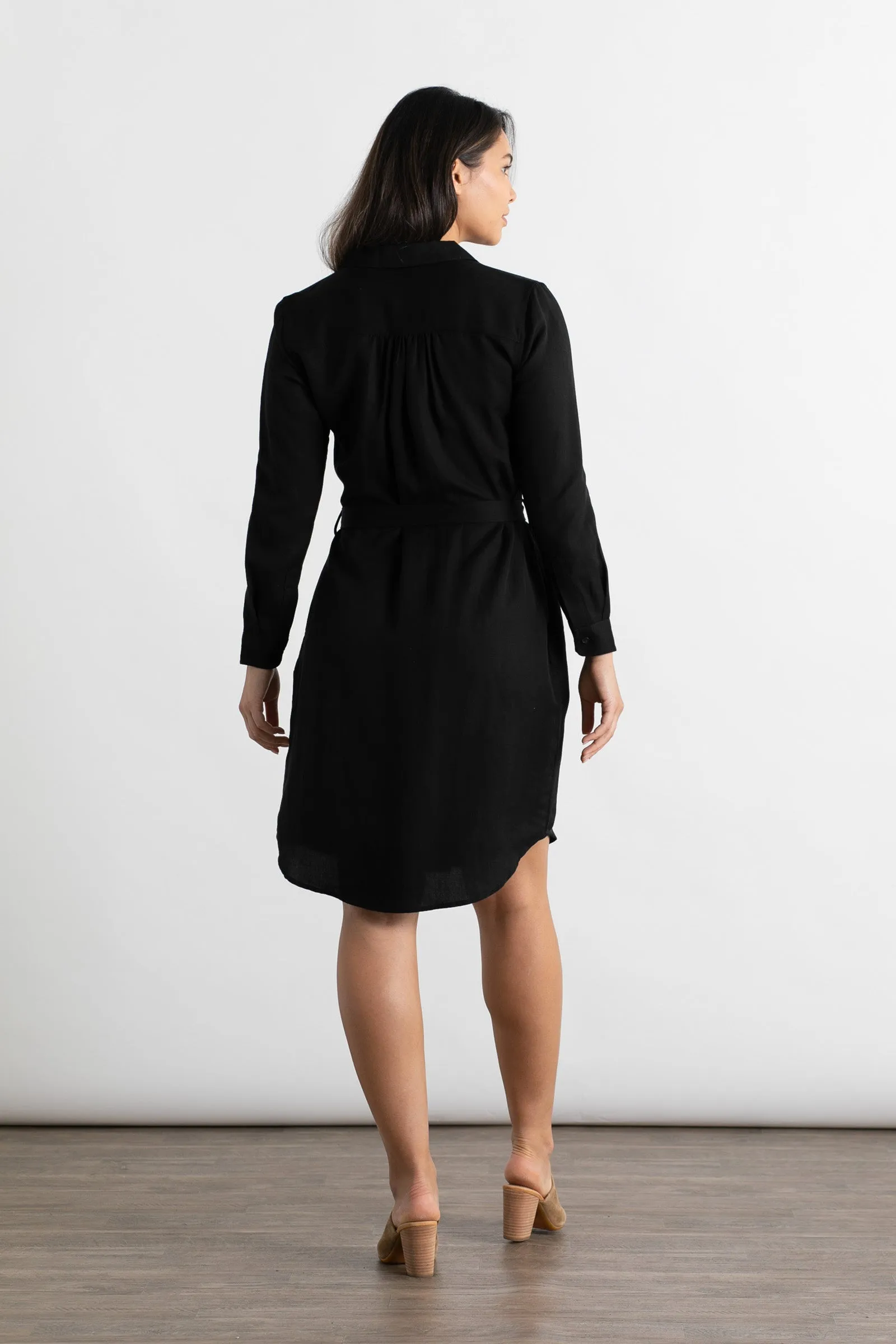 Emery Shirt Dress / Black