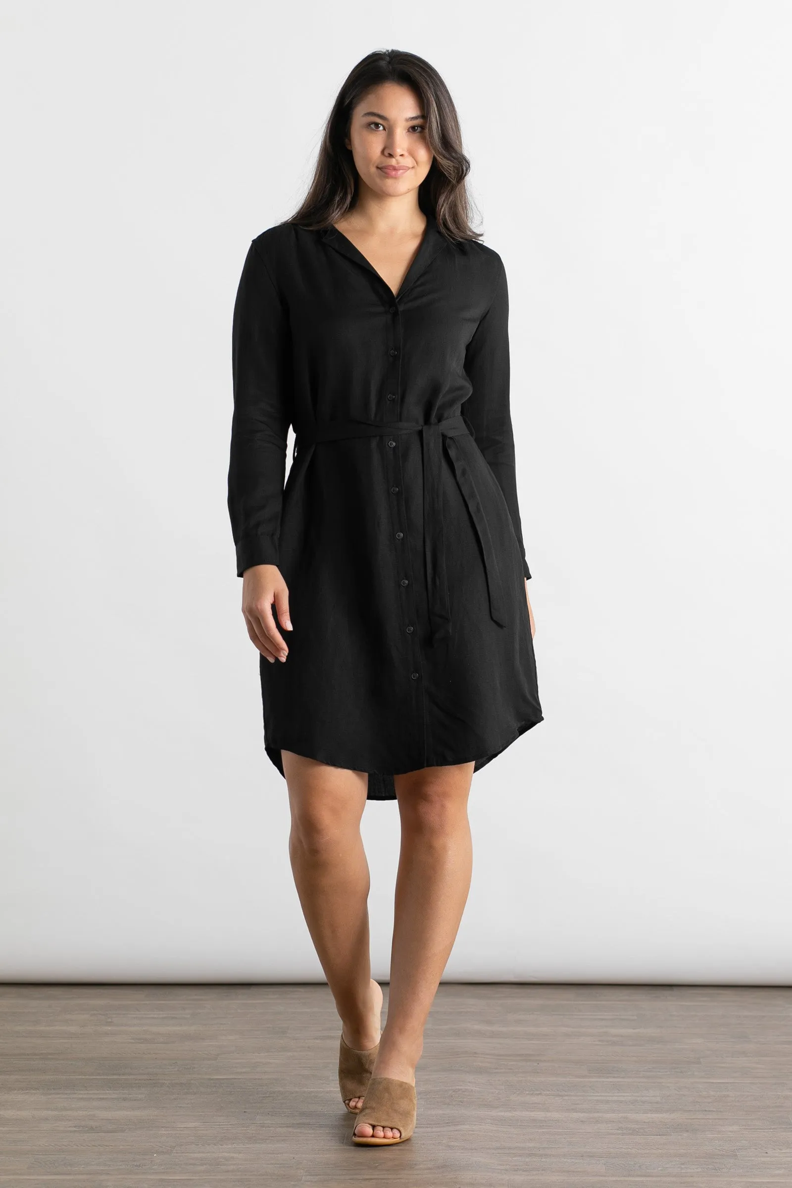 Emery Shirt Dress / Black