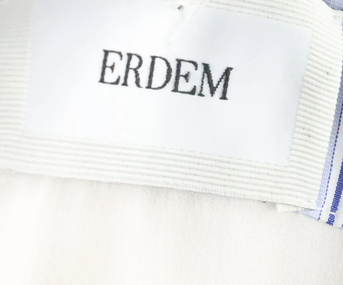 Erdem Blue & White Stripe Embroidered Dress sz 4