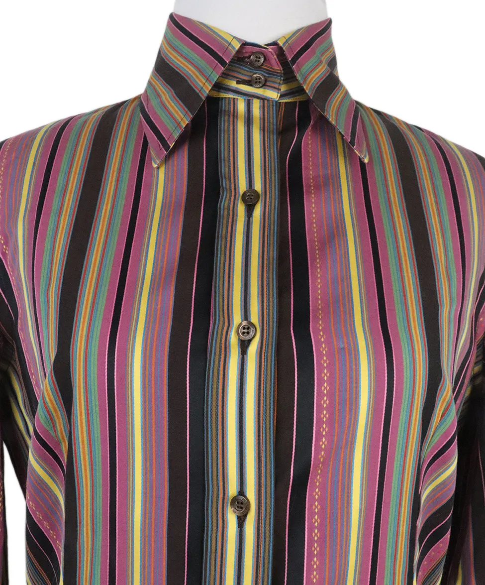 Etro Multicolor Striped Shirt sz 4