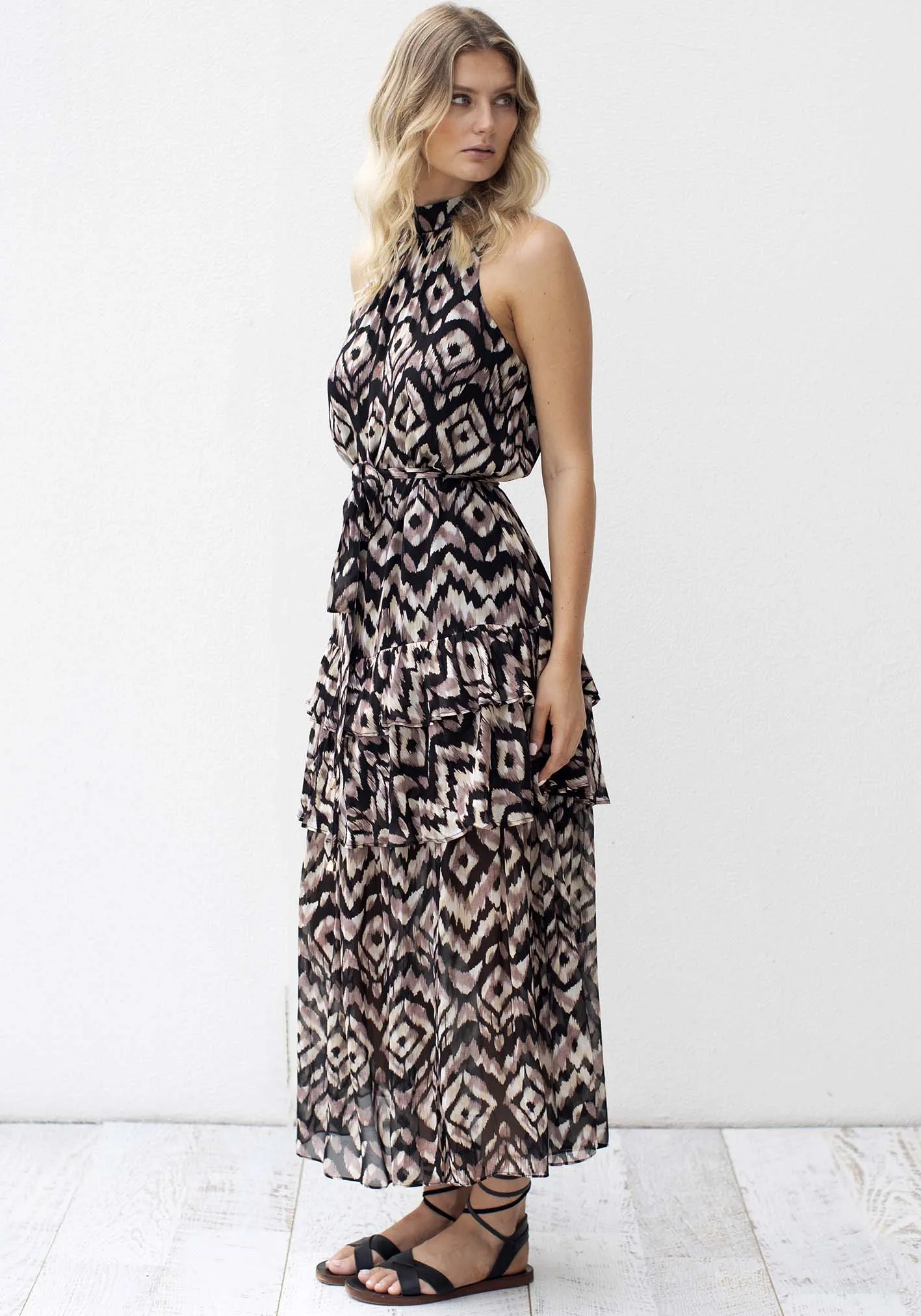 Expedition Tribal Halter Maxi Dress