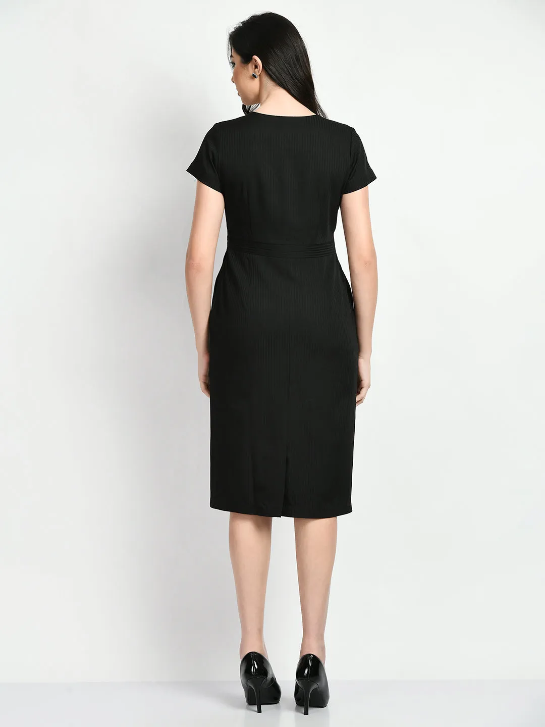 Exude Composure Sheath Dress (Black)