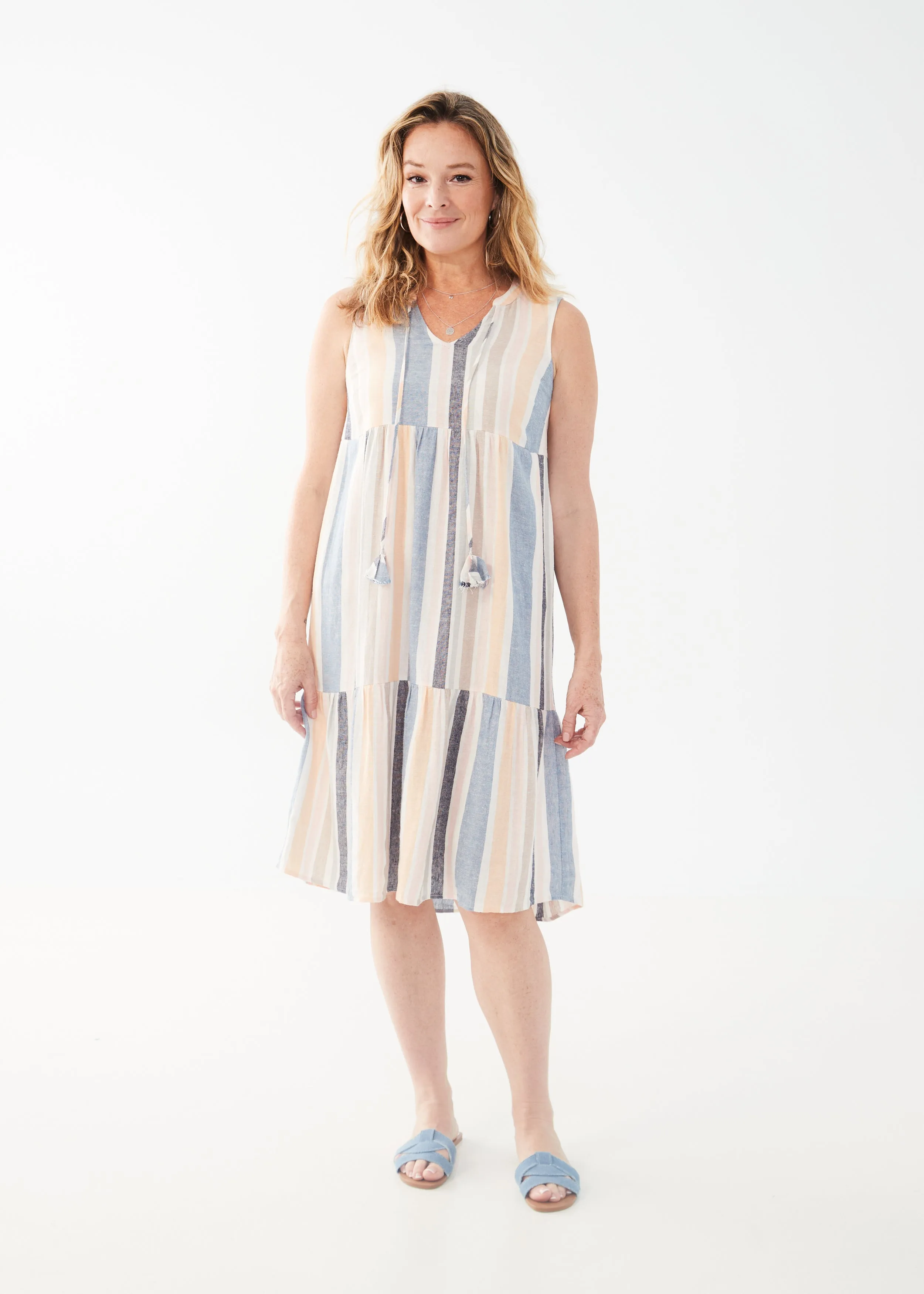 FDJ Sleeveless Tiered Midi Dress