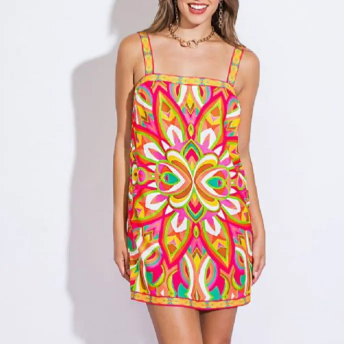 Feeling Bright Printed Multi Color Mini Dress