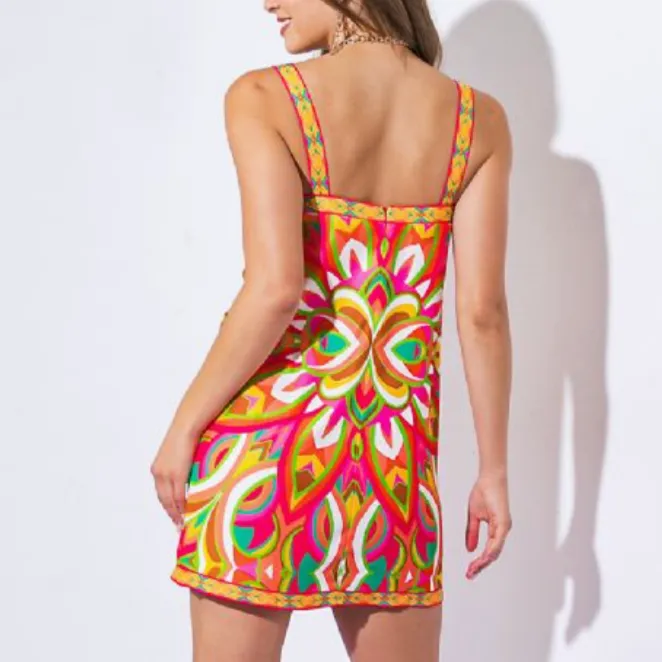 Feeling Bright Printed Multi Color Mini Dress