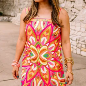 Feeling Bright Printed Multi Color Mini Dress