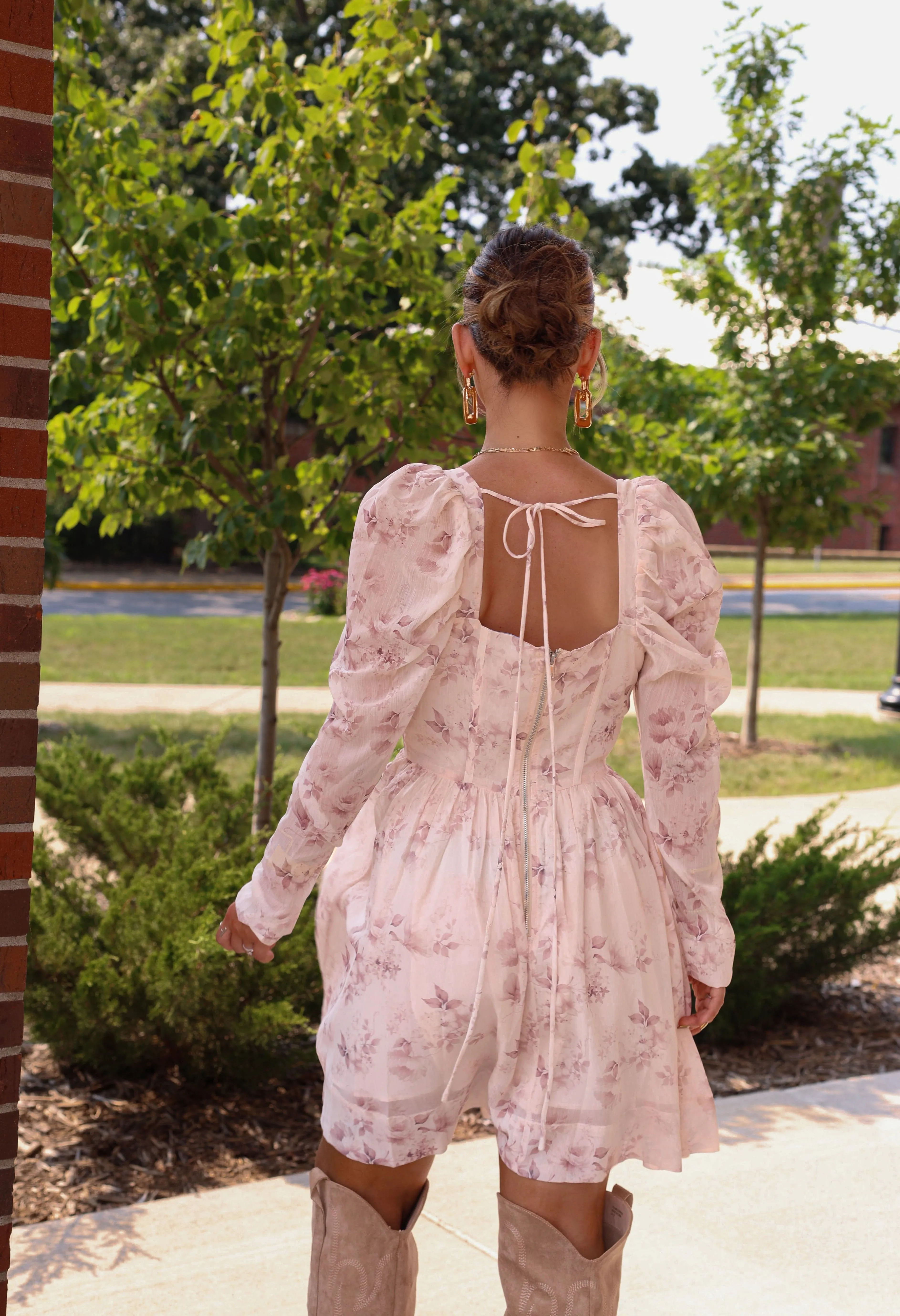 Floral Chiffon Corset Dress