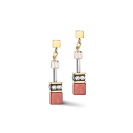 GeoCUBE® Iconic Precious earrings red-beige