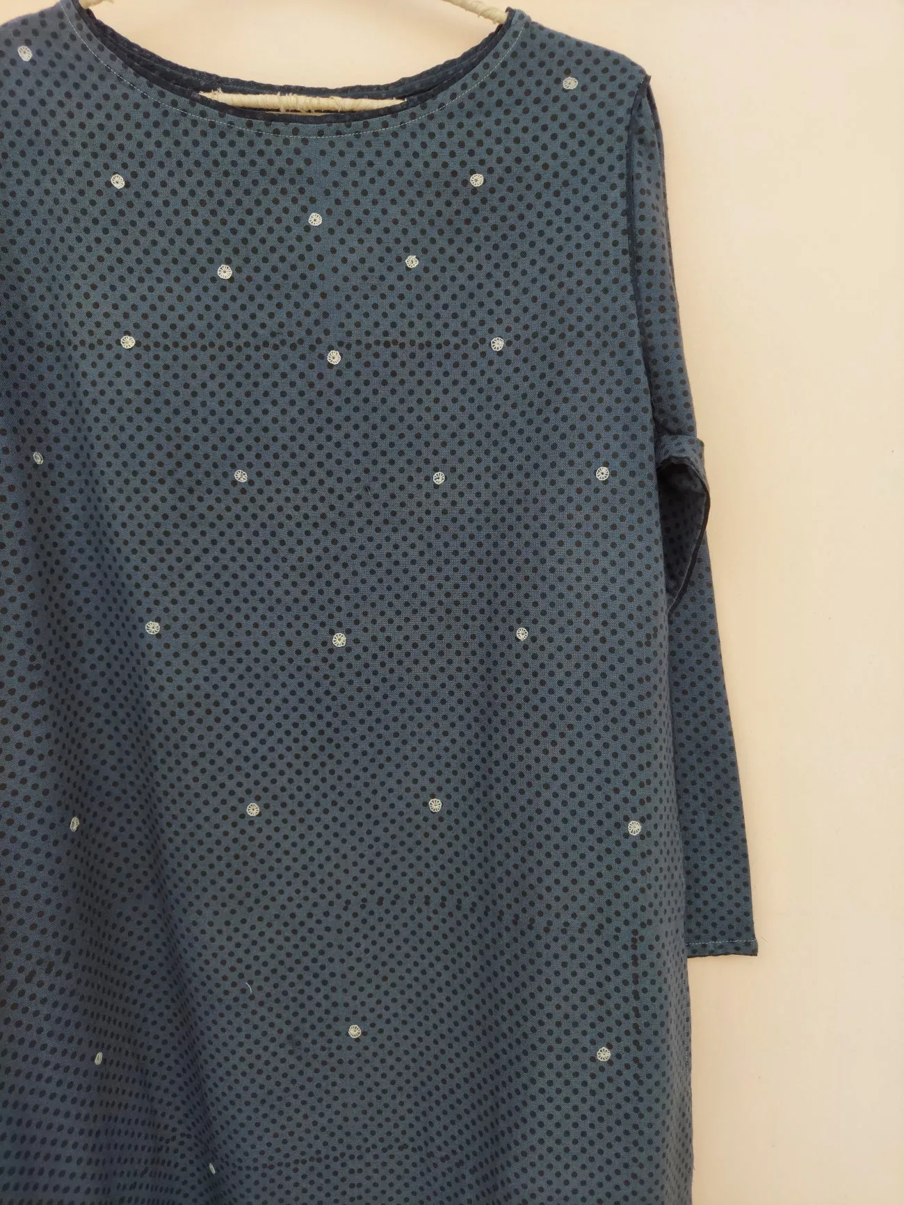 Grey Polka Basic Shift Dress