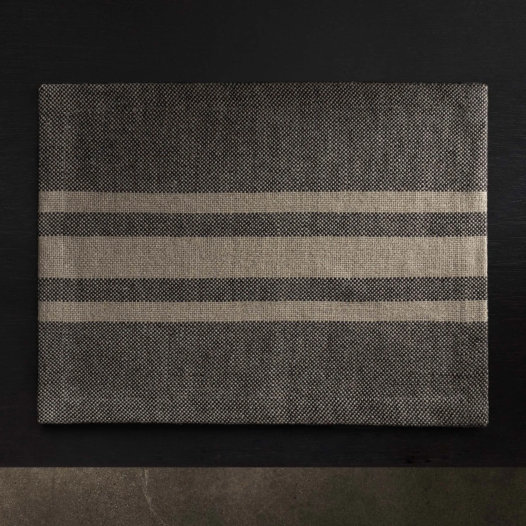 Heavy Triple Stripe Placemat - Black/Beige