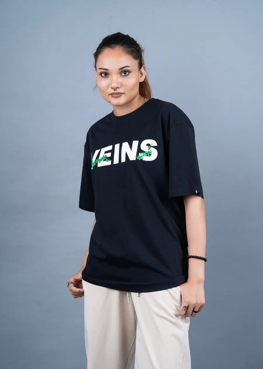 Ice In My Veins Women Oversized Puff Printed T-shirt