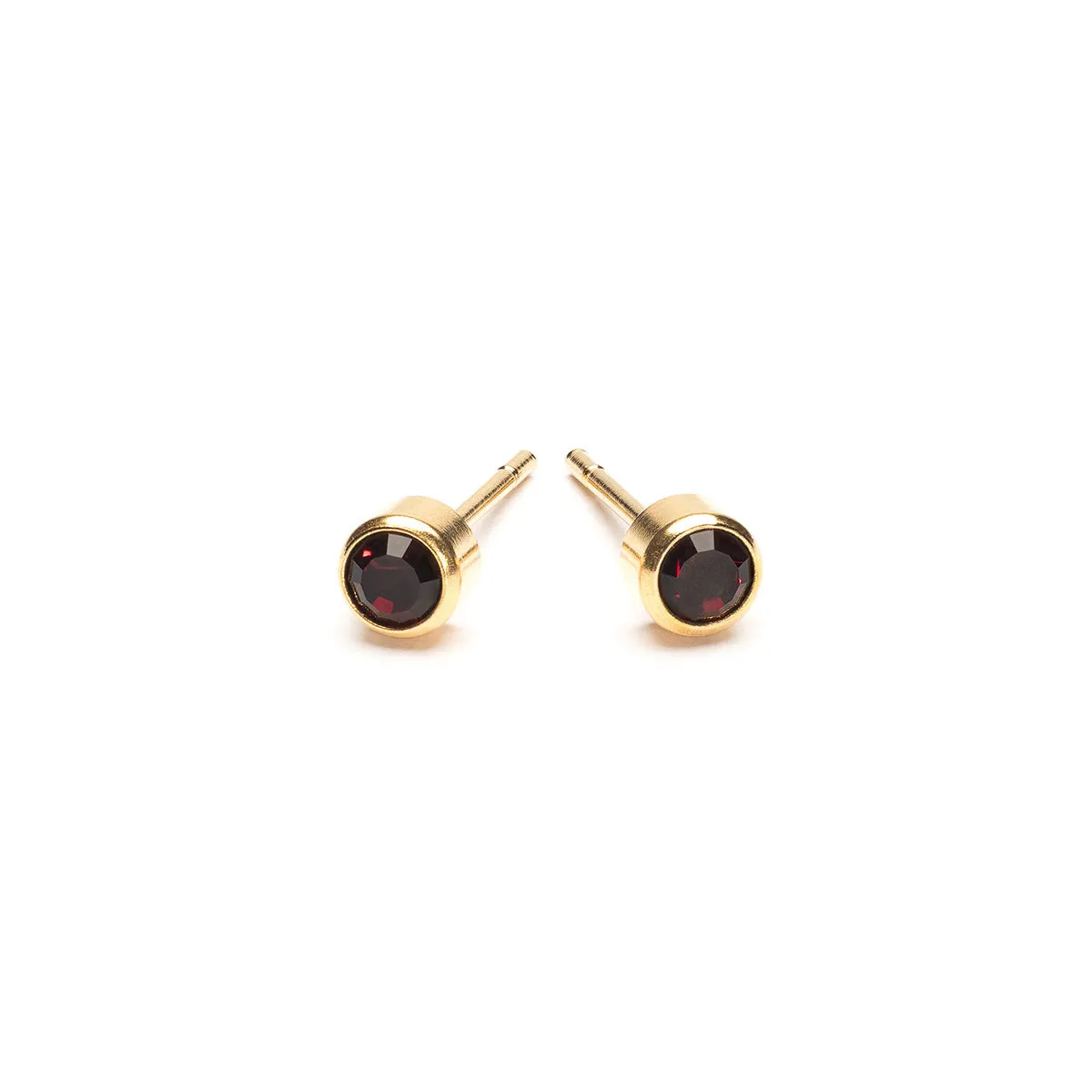 January Birthstone 14k Gold Plated Earrings