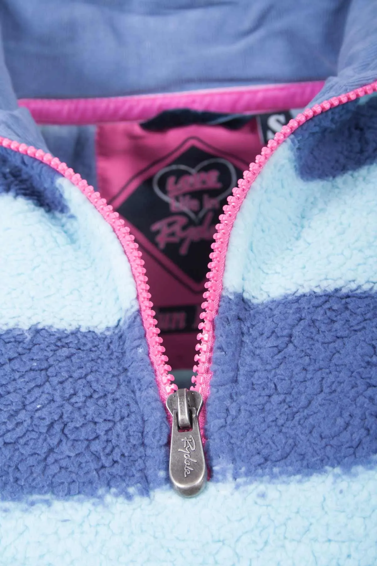 Ladies Striped Half Zip Fun Fleece