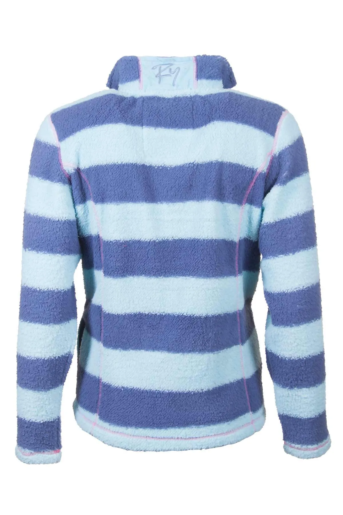 Ladies Striped Half Zip Fun Fleece