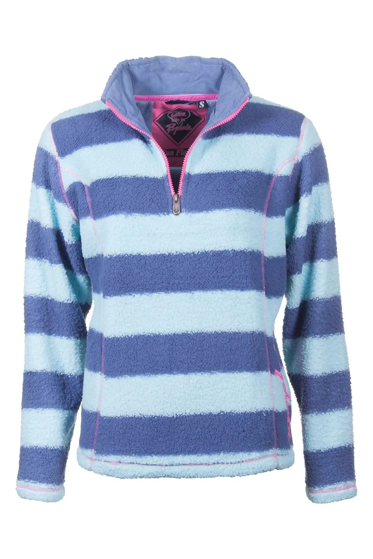 Ladies Striped Half Zip Fun Fleece