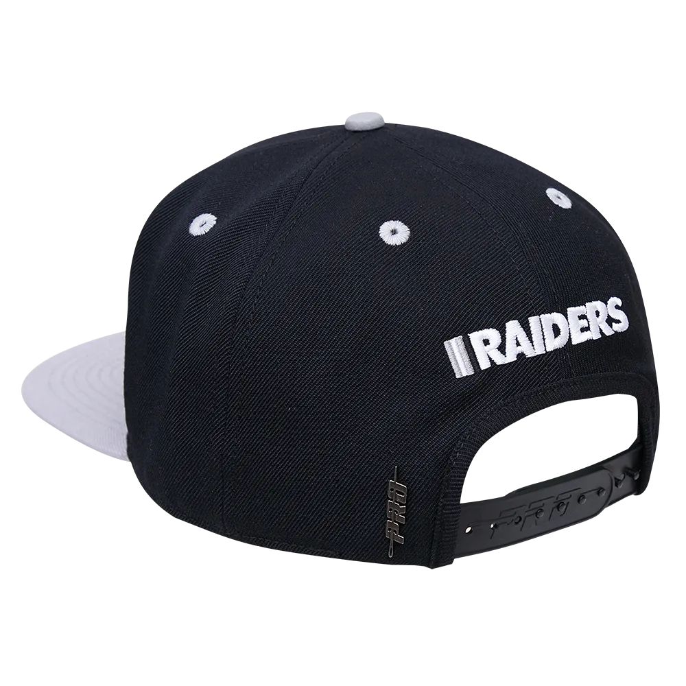 LAS VEGAS RAIDERS LOGO SHIFT WOOL SNAPBACK HAT (BLACK)