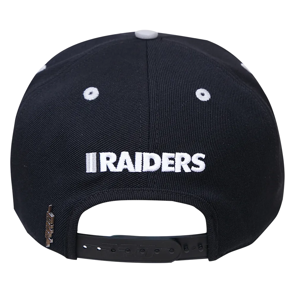 LAS VEGAS RAIDERS LOGO SHIFT WOOL SNAPBACK HAT (BLACK)