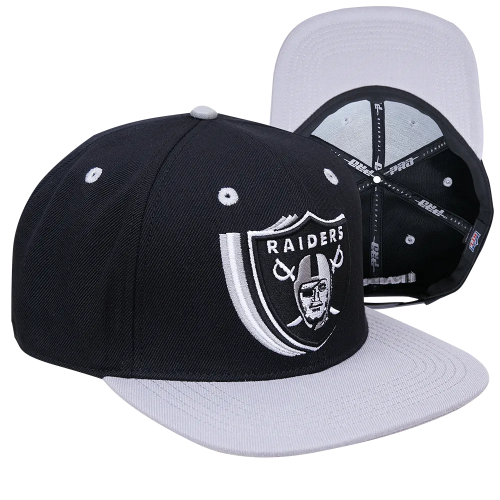 LAS VEGAS RAIDERS LOGO SHIFT WOOL SNAPBACK HAT (BLACK)