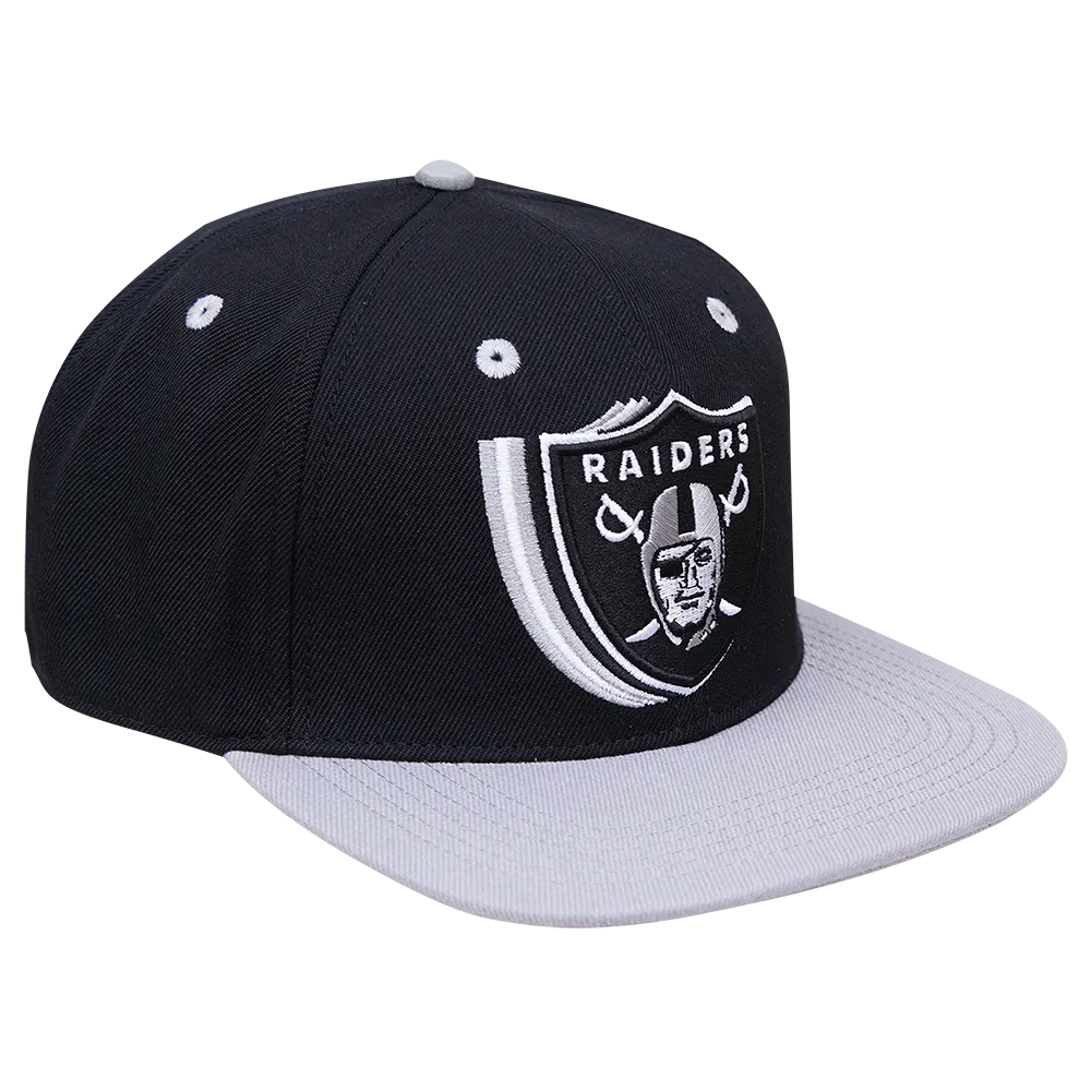 LAS VEGAS RAIDERS LOGO SHIFT WOOL SNAPBACK HAT (BLACK)