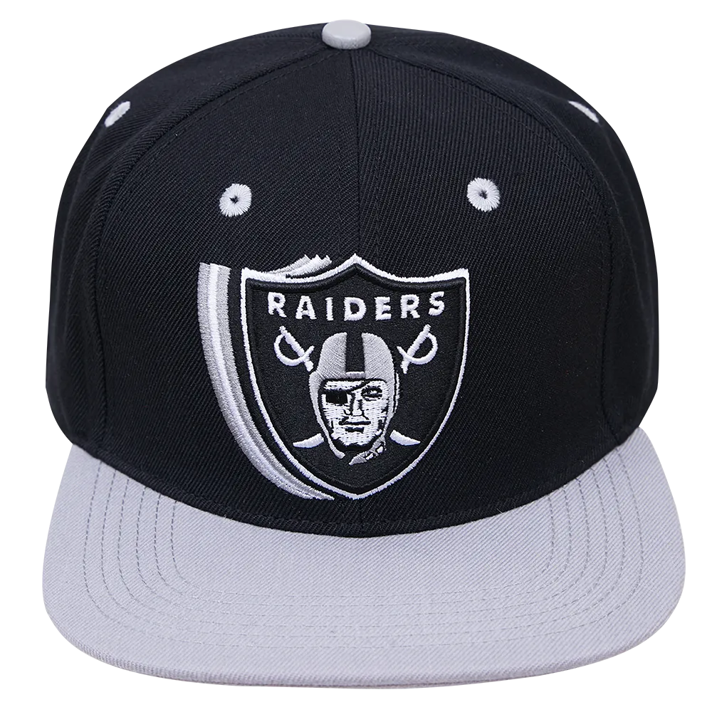 LAS VEGAS RAIDERS LOGO SHIFT WOOL SNAPBACK HAT (BLACK)