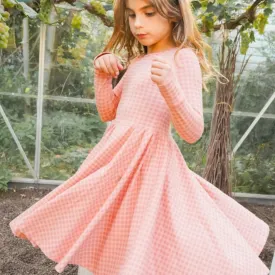 Long Sleeve Twirl Dress - Heather Rose Gingham