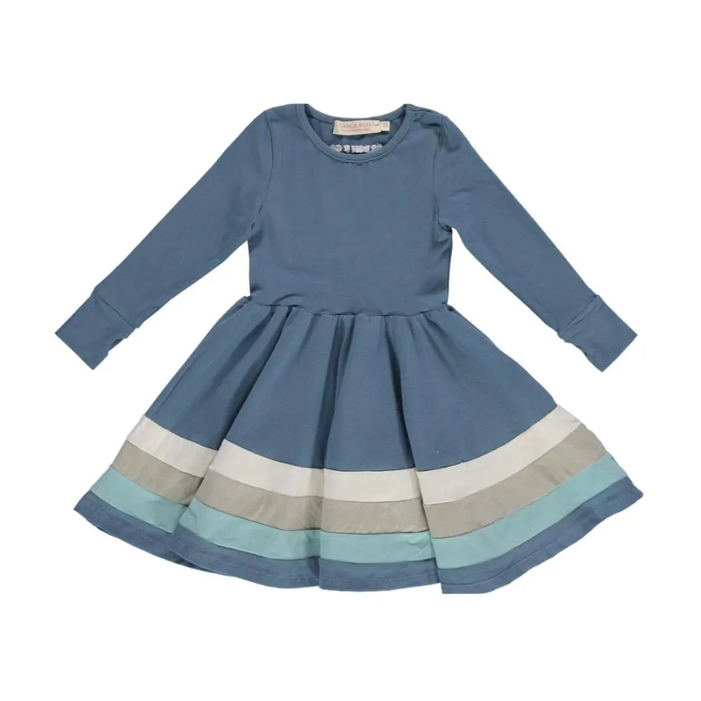 Long Sleeve Twirl Dress | Ombre - Desert Teal Ombre