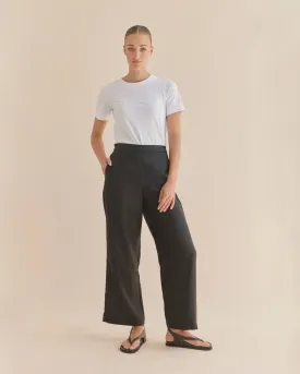 Mabel Linen Pant - Black