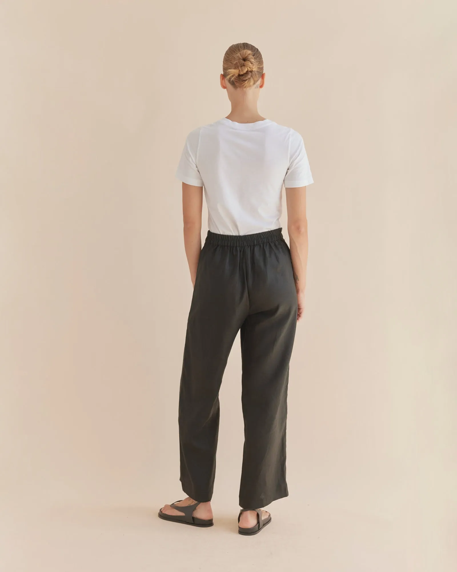 Mabel Linen Pant - Black