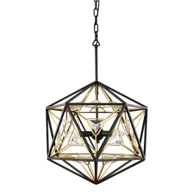 Marcia 353P03MBFG 3-Light Pendant Light - Matte Black/French Gold