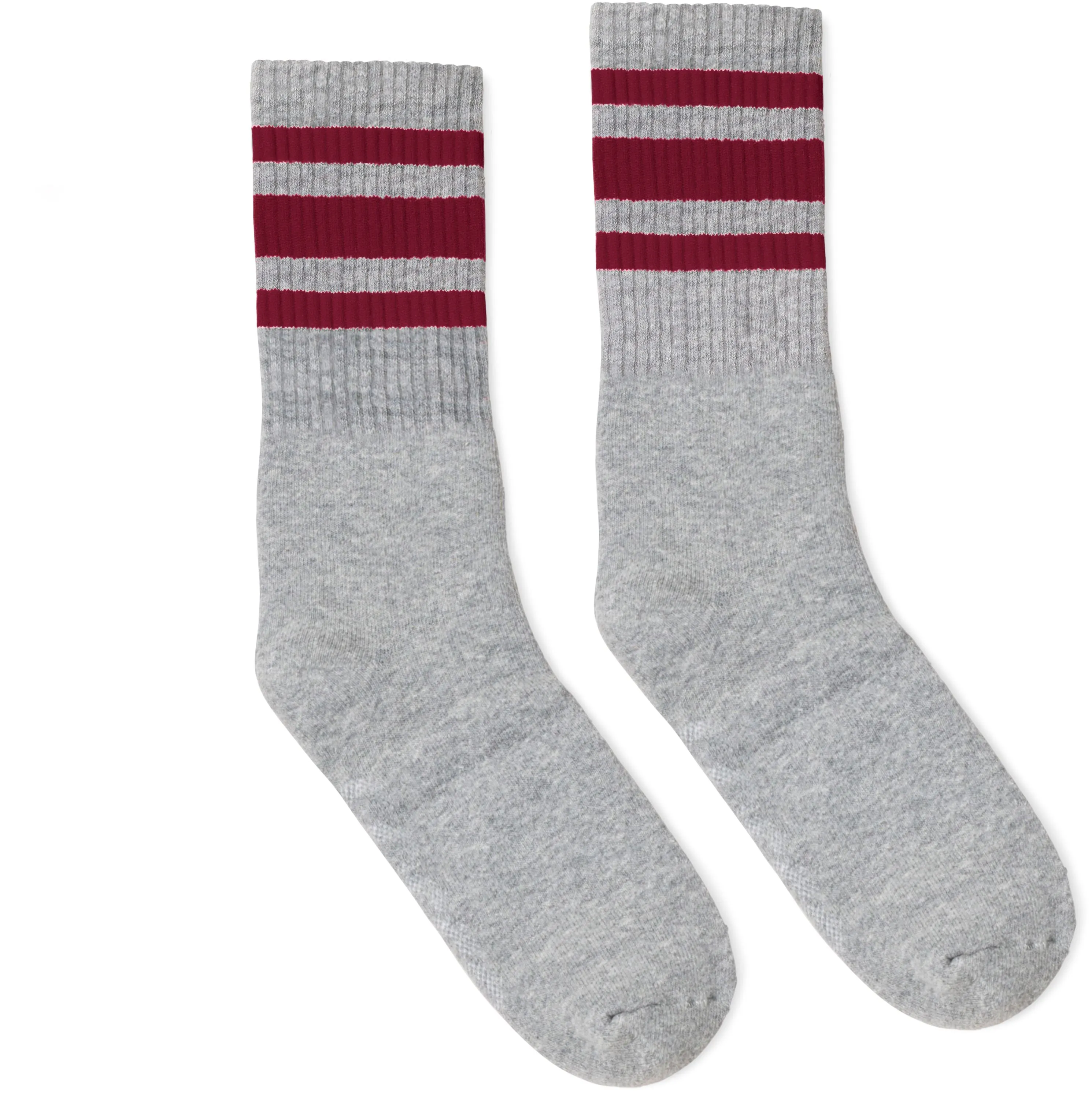 Maroon Stripes | Heather Grey