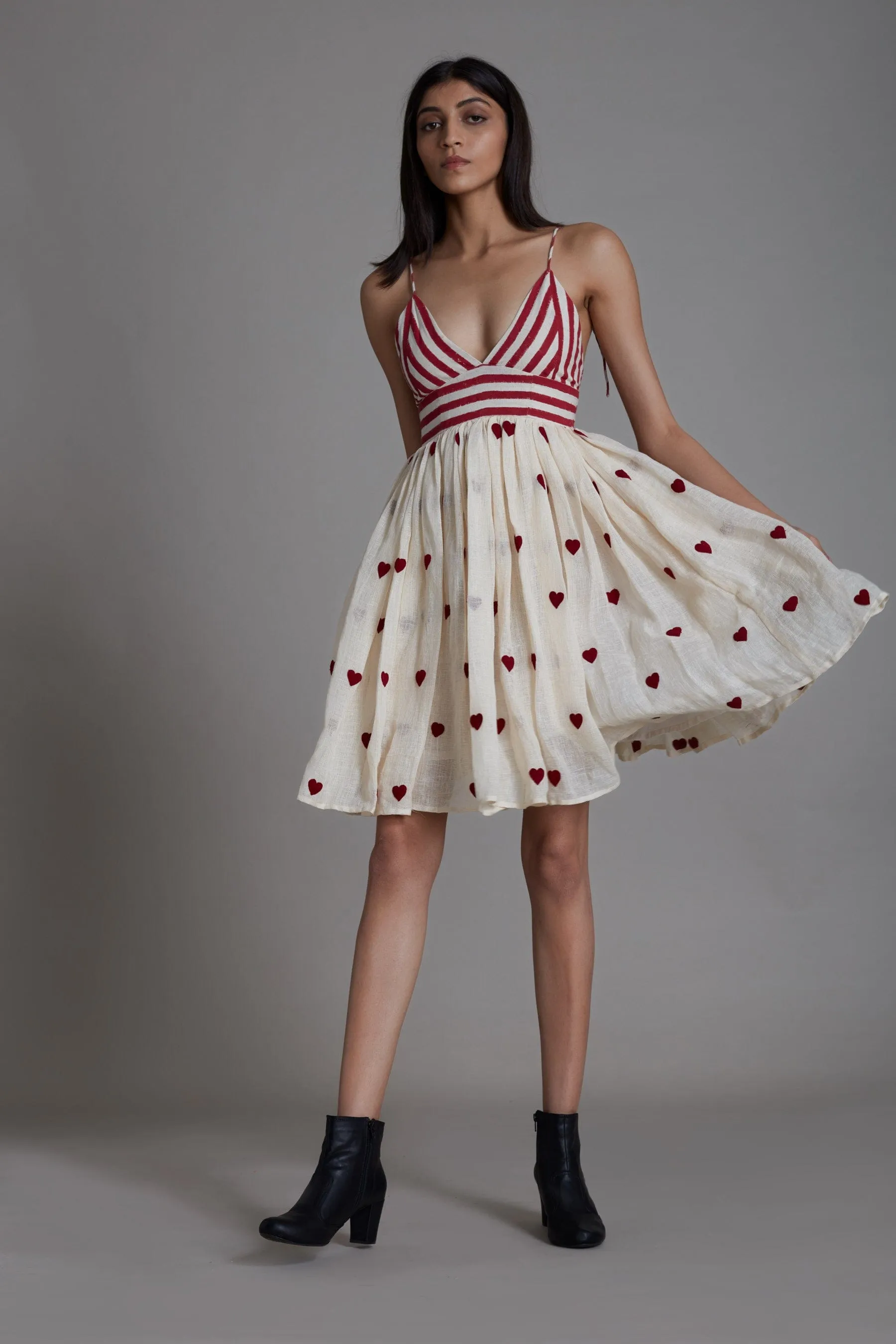 Mati Rummy Dress-Oatmeal Hearts