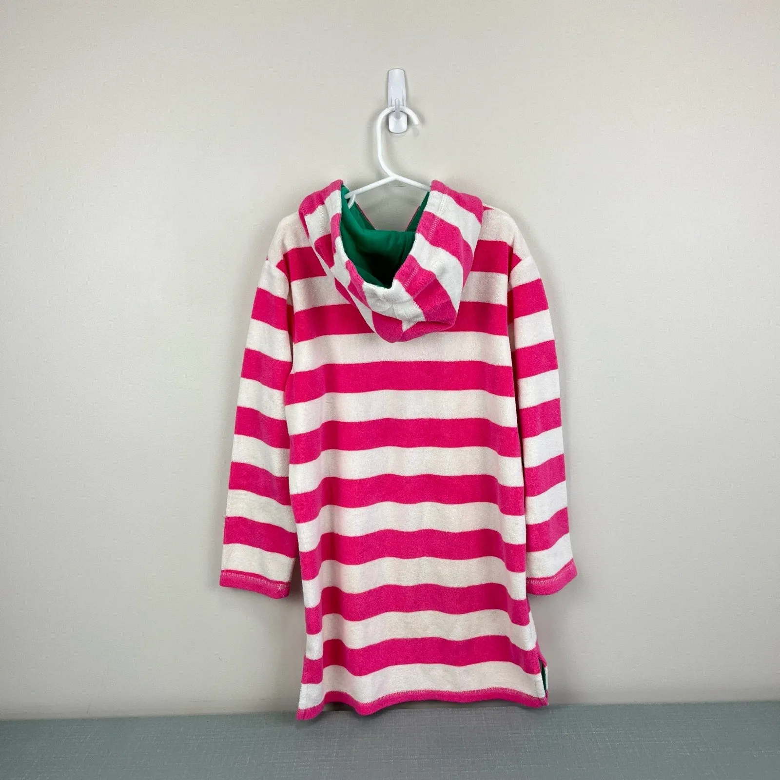 Mini Boden Pink Stripe Towelling Throw-on 8-9