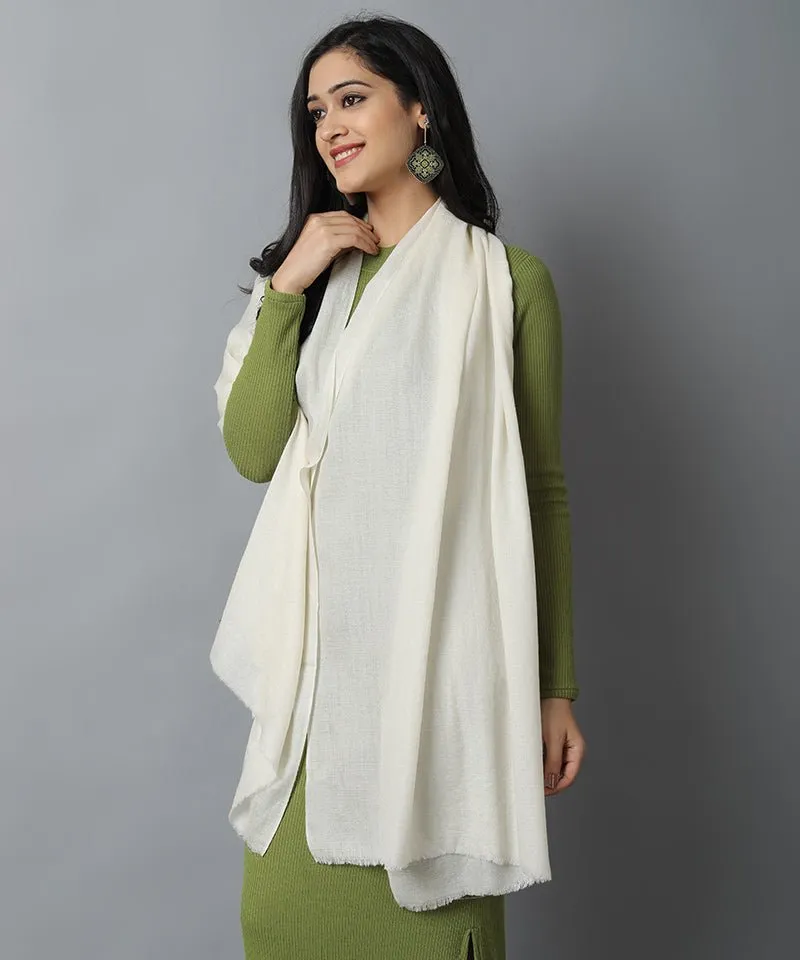 Off White Cashmere-Pashmina Stole