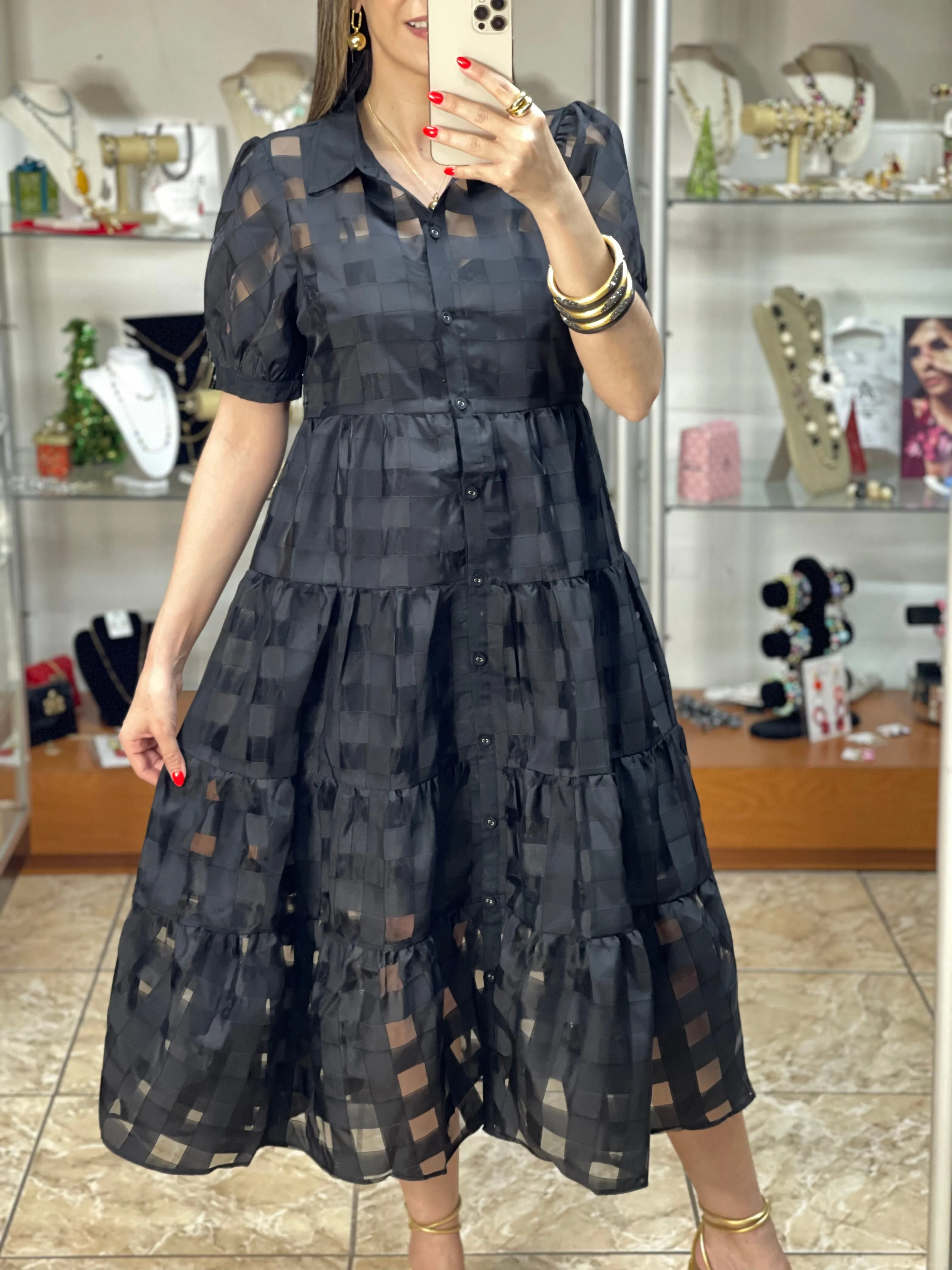 Organza Midi Dress