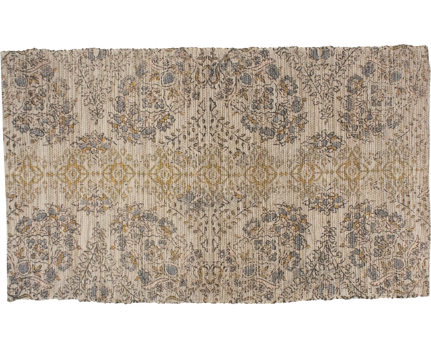 Patina Vie Cotton Jute Floral Printed Area Rug