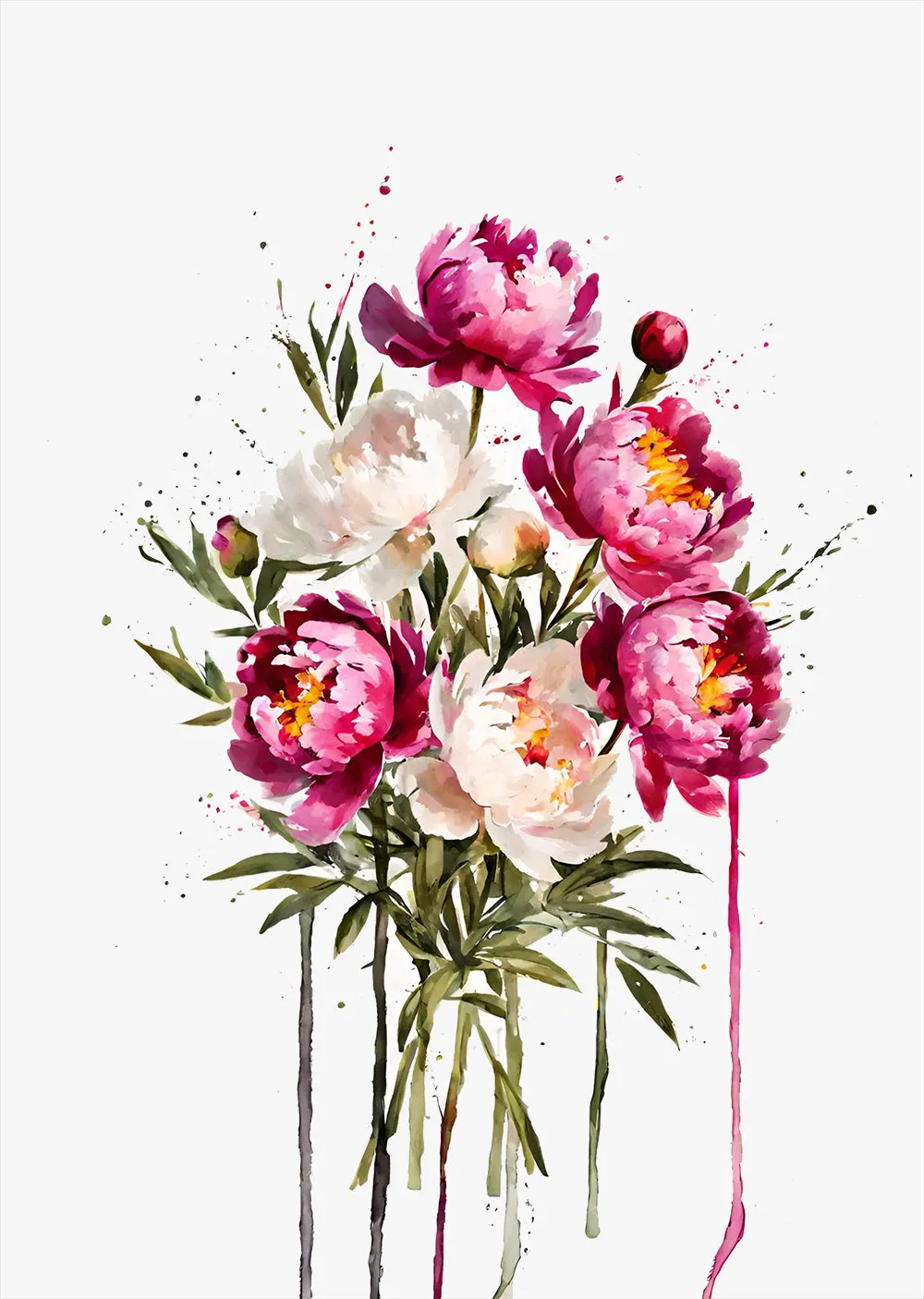 Peony Bouqet Wall Art Print