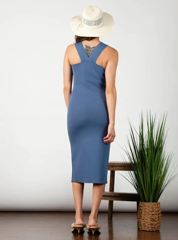 Periwinkle Blue Bodycon Midi Dress