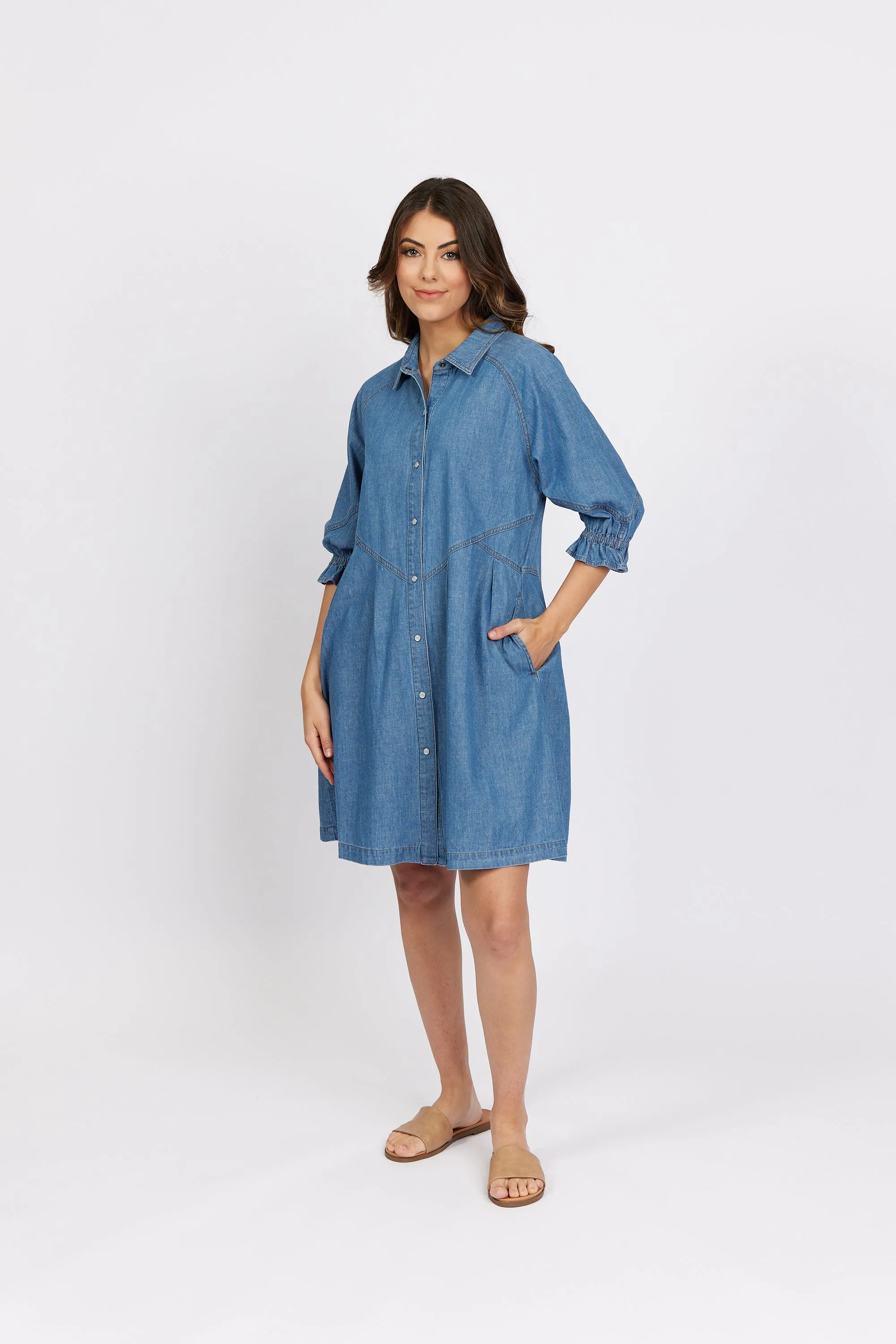 Piper Dress -Blue Wash