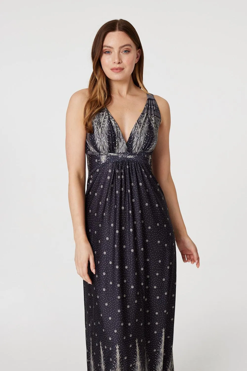 Polka Dot Empire Maxi Dress