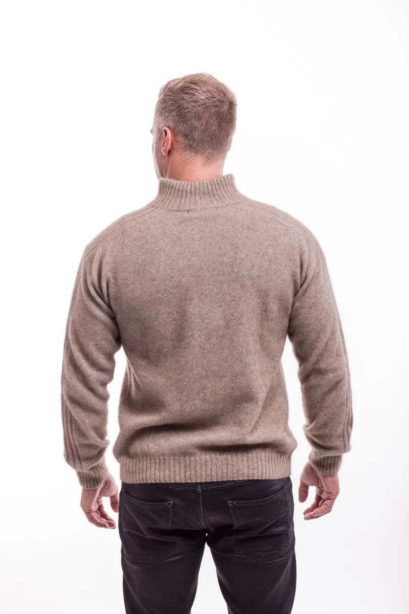 Possum Merino Short Zip Rib Sleeve Sweater