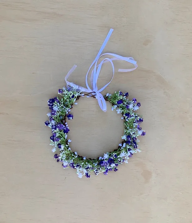 Purple Baby's Breath Flower Crown