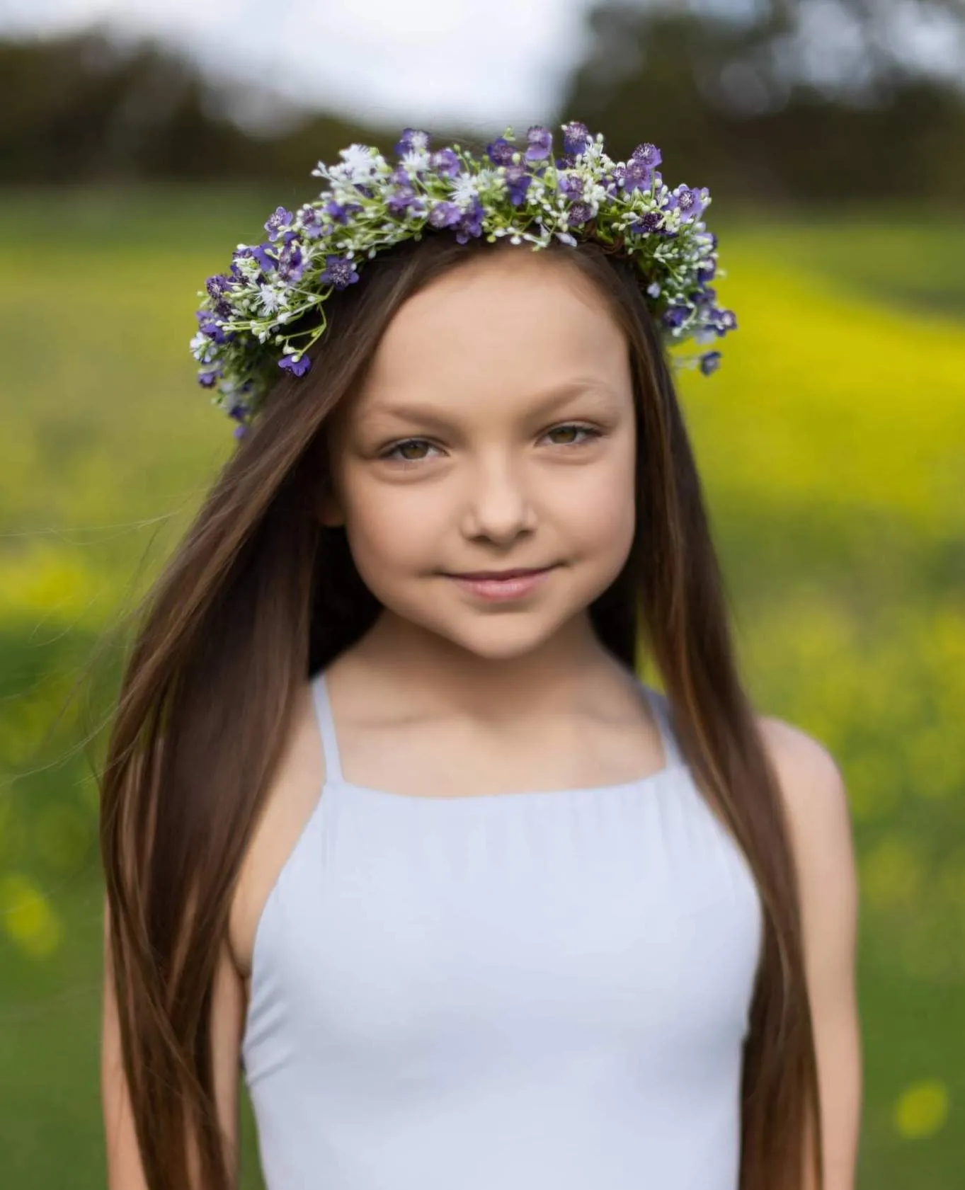 Purple Baby's Breath Flower Crown