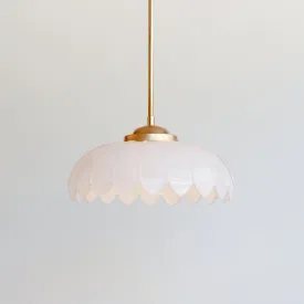 "Petal" Stemmed Pendant Light - Opal Glass