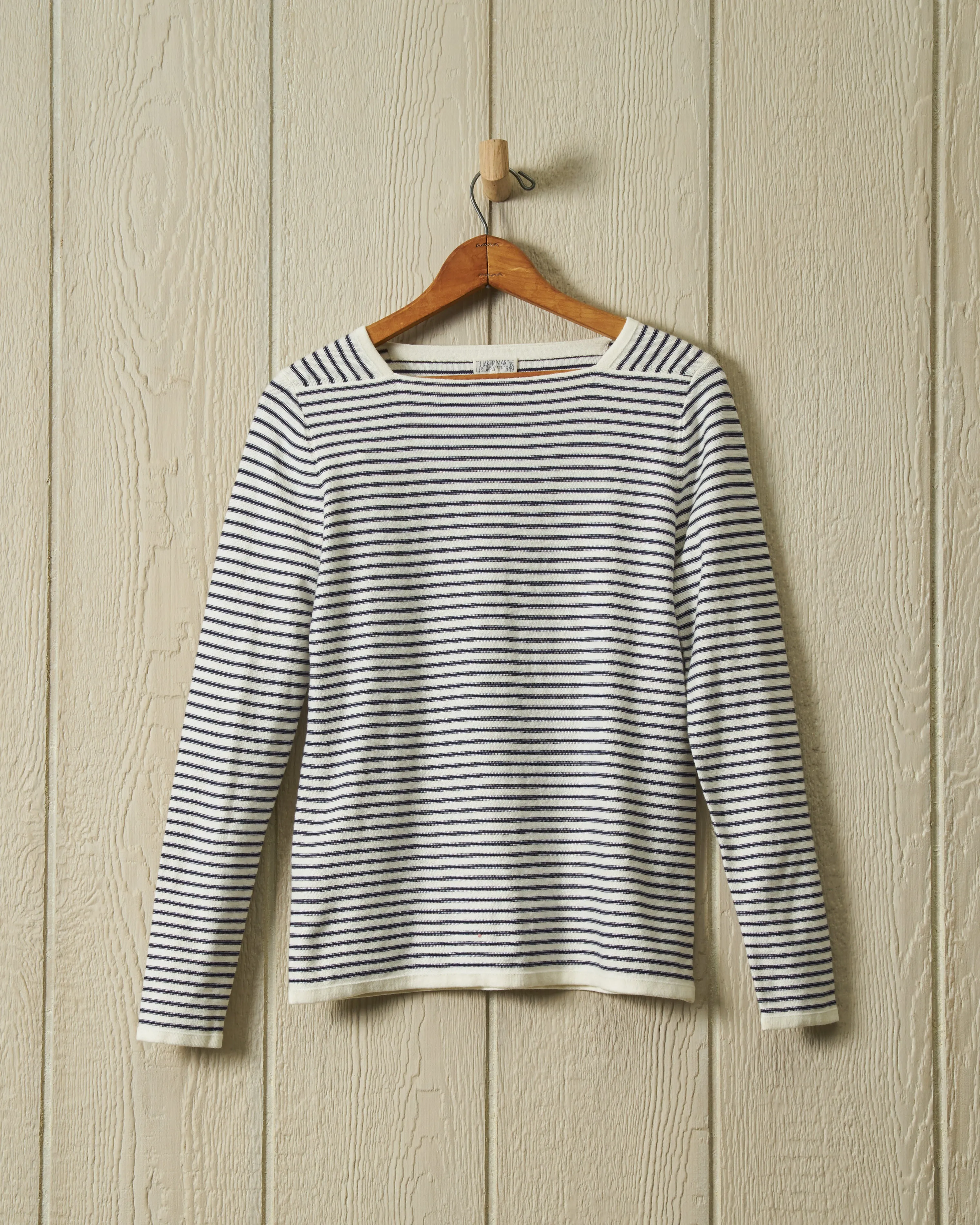 Riviera Sweater Knit Top in Cream/Navy